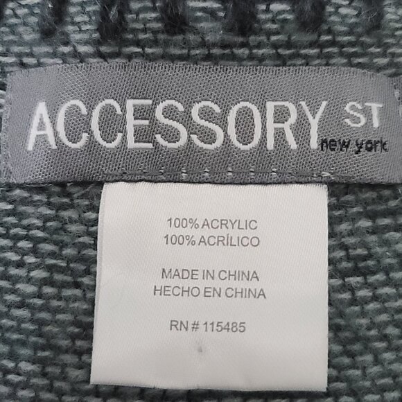 Accessory St New York Assemetrical Shawl Wrap Gray Blue Burgandy OS - Picture 4 of 6